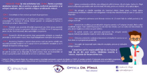 Cabinetul oftalmologic Optica Dr. Pîrgă își reia activitatea luni, 18 mai